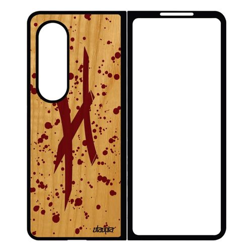 Coque Bois Z Fold 4 Silicone Signe Du Zodiaque Poisson Souple Rouge Pas Cher Smartphone Calligraphie Cadeau De Noel Samsung Galaxy