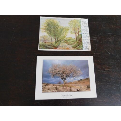 Lot De 2 Cartes Postales / Paysages Du Sud Et Peinture