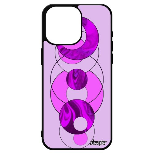 Coque Iphone 15 Pro Max En Silicone Marbre Coloré Granite Telephone Contemporain Rose Design Unique Texture De Protection Rond