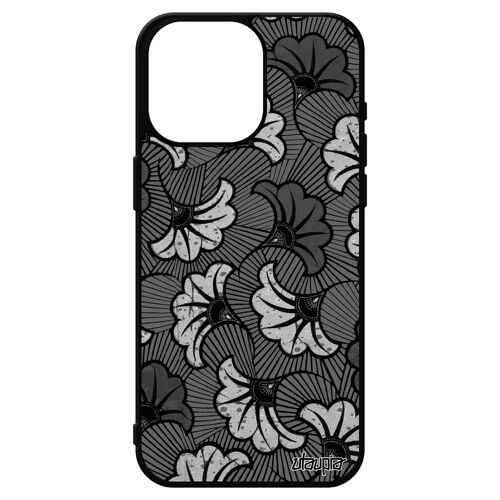 Coque En Silicone Iphone 15 Pro Max Wax Coloré Motif Gris Afrique Mobile Ethnique De Protection Artisanat Fantaisie Africain