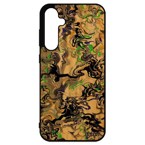 Coque marbre Samsung S23 FE bois silicone 5G orange ondulé jolie fond 4G design housse portable souple forme effet peinture galaxy