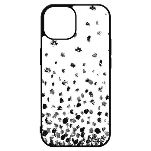 Coque Silicone Pour Iphone 15 Confettis Pois Gris Smartphone Unique Effet Portable Fond Alu Romantique Petales Case Jolie De