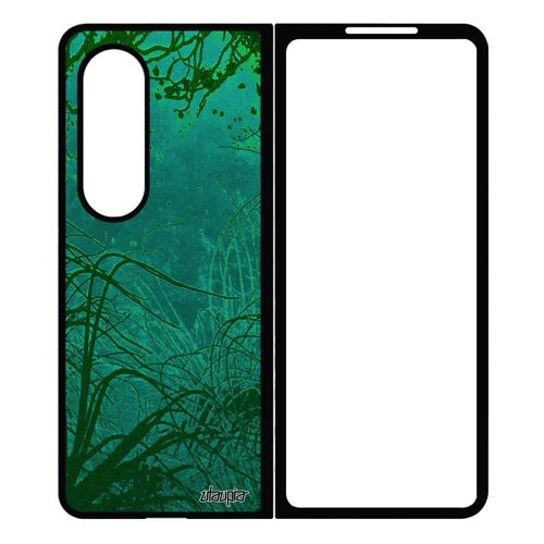 Coque Pour Samsung Z Fold 4 Silicone Fonds Marins Océan Vert Plongée Plantes Marines Portable Algues Antichoc Nature Dessin Galaxy