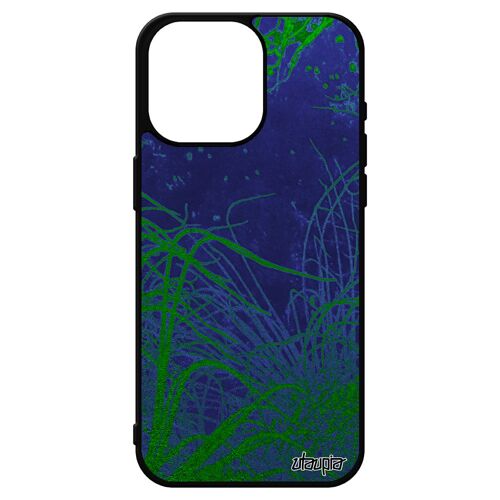 Coque Iphone 15 Pro Max En Silicone Océan Unique Mer Plantes Marines Dessin De Protection Nature Violet Plongée Telephone Case