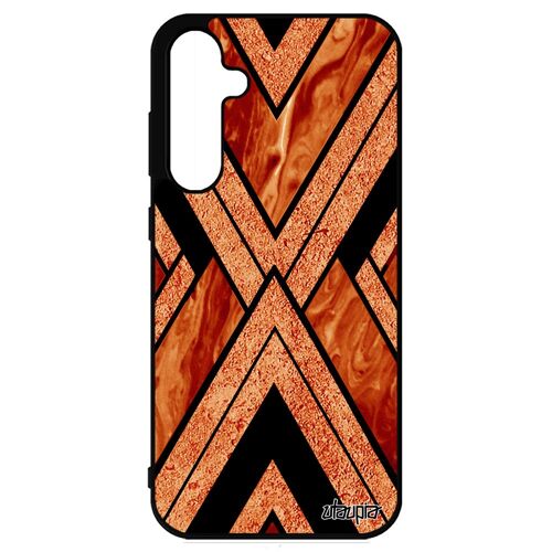Coque S23 FE silicone marbre design geometrique fond orange caoutchouc housse motif granite telephone pierre 4G effet Samsung galaxy