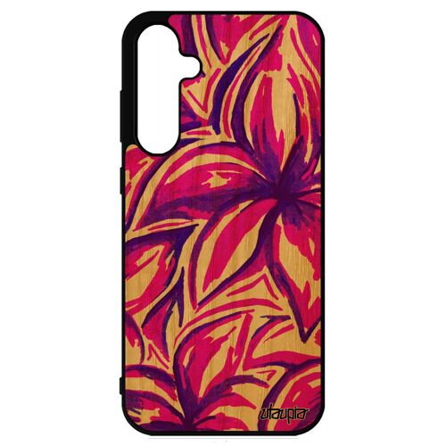 Coque Vrai Bois Fleurs Galaxy S23 Fe Silicone Motif Rigide Fait Main Violet De Protection Nature Frêne Floral Peinture Fond Samsung