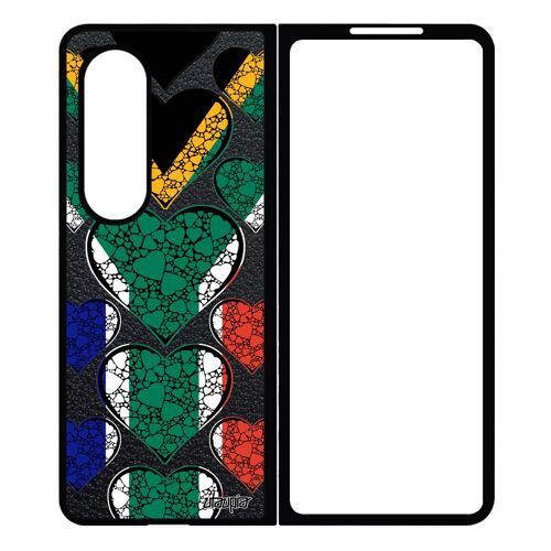 Coque Z Fold 4 Silicone Drapeau Afrique Du Sud Africain Jeux Olympiques Dessin Can Coupe Du Monde Rugby Jo Foot Noir Samsung Galaxy