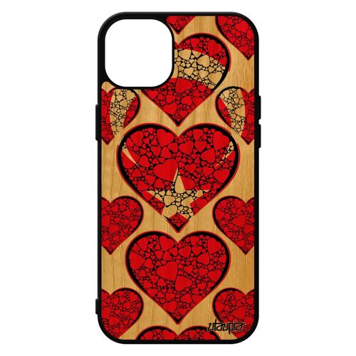 Coque Iphone 15+ Plus Bois Silicone Drapeau Turquie Turc Personnalisé Jeux Olympiques Foot I Love Football Noir Made In France