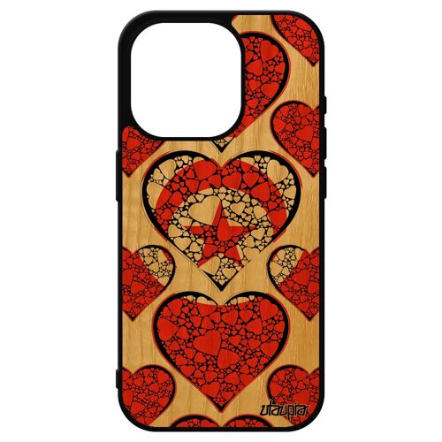 Coque Iphone 15 Pro Bois Silicone Drapeau Tunisie Tunisien Design Foot I Love Coupe D'afrique Noir Basket Football Housse Jo