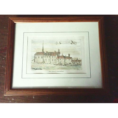 Gravure Lithgraphiée Du Chateau De Plessis-Les-Tours Vers 1860 Vu De L'arrière Avant Démolition