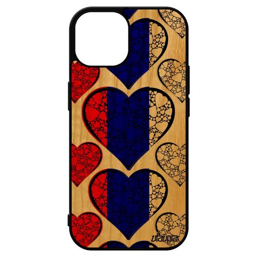 Coque Bois Naturel Iphone 15 Silicone Drapeau Russie Russe Coupe D'europe Football 256 Go Jeux Olympiques Euro Telephone Foot