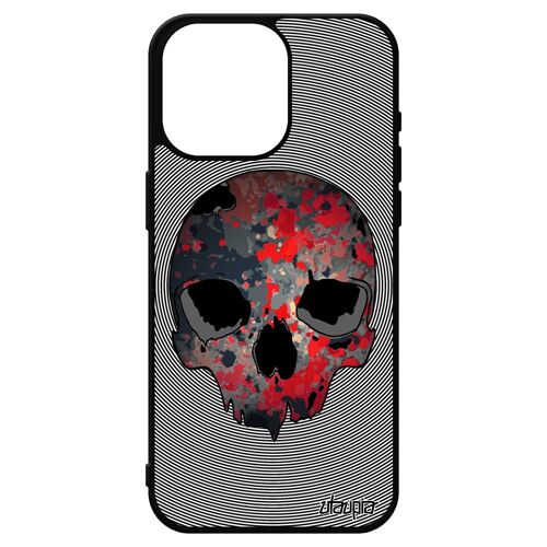 Coque Iphone 15 Pro Max Silicone Tete De Mort Mobile Electro Peinture Epouvante Rouge Sang Squelette Crane Pas Cher Punk Tpu