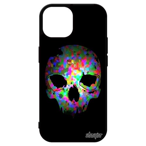 Coque Iphone 15 En Silicone Crane Unique Peur Tete De Mort Smartphone Peinture Rose Emo De Protection Portable Halloween Enfer