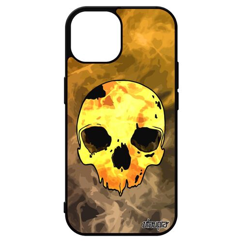 Coque Iphone 15 Silicone Tete De Mort De Protection Etui Smartphone Rock Street Art Masque Crane Cadeau De Noel Tattoo Fumee