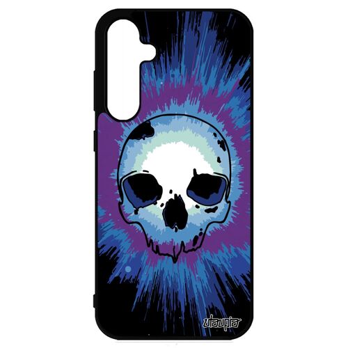 Coque Tete De Mort Galaxy S23 Fe Silicone Tatouage Pirate Gothique Epouvante Bleu Personnalisé Crane Cadeau D'anniversaire Samsung