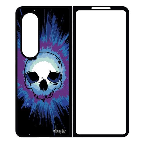 Coque Samsung Z Fold 4 Silicone Tete De Mort Cadeau D'anniversaire Bleu Squelette Gothique Punk Epouvante Souple Tatouage 4g Galaxy