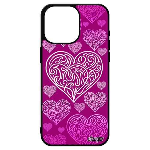 Coque Iphone 15 Pro Max Silicone CUr Etui Amitie Telephone Cadeau Saint Valentin Symbole Cover Fille Mobile Caoutchouc Amour