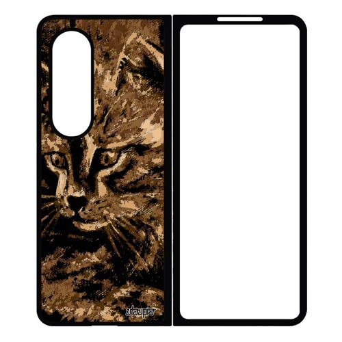 Coque Chat Samsung Z Fold 4 En Silicone De Protection Marron Image Chaton Art Mignon Portable Femme Tpu Petit Original Rigide Galaxy