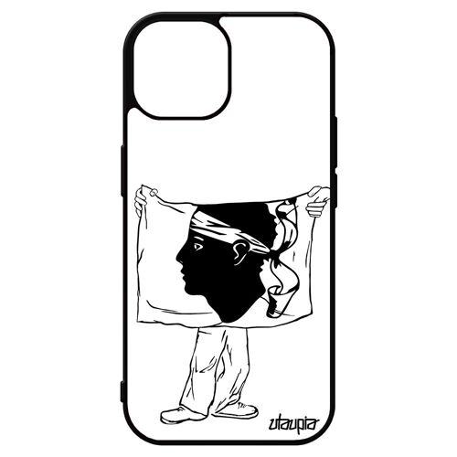 Coque Iphone 15 Silicone Drapeau Corse Football 4g Portable Corsica Foot Basket Case Unique De