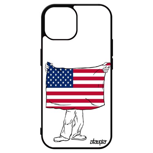 Coque Pour Iphone 15 Silicone Drapeau Etats Unis Usa Americain Housse Foot Jo 256 Go Football Basket Jeux Olympiques Aluminium