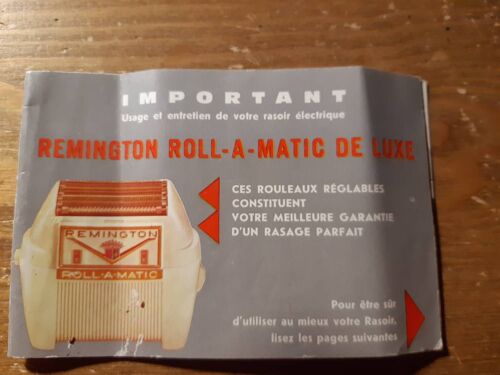 Notice 1962 Entretien Rasoir Remington