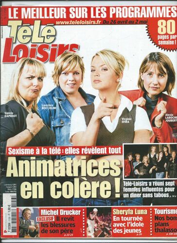 Télé Loisirs 26/04/2008 Virginie Efira, Flavie Flament, Amanda Lear, Chantal Goya & Jean-Jacques Debout, Éric Cantona, Sheryfa Luna, George Clooney, Camille, Gnarls Barkley, The Rolling Stone