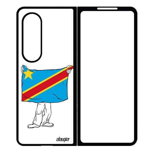 Coque Drapeau Rdc Congo Kinshasa Congolais Pour Samsung Galaxy Z Fold 4 Silicone Jo Football Foot Coupe Du Monde Jeux Olympiques Can
