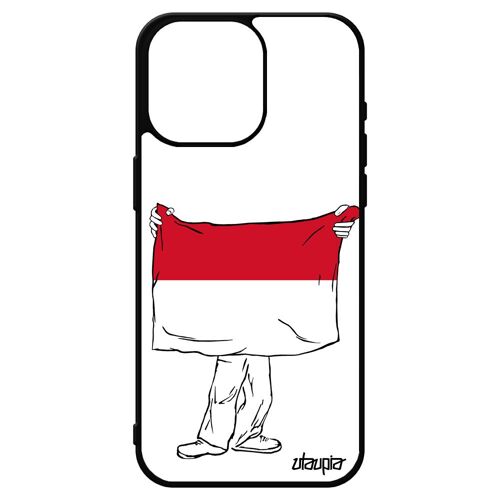 Coque Iphone 15 Pro Max Silicone Drapeau Monaco Monegasque Football Foot De Protection Antichoc Basket Personnalisé Telephone
