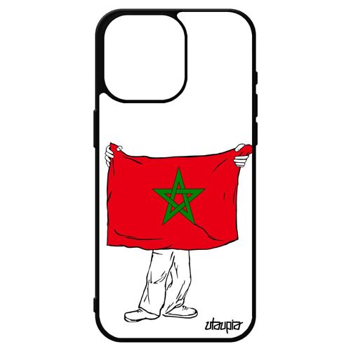 Coque Pour Iphone 15 Pro Max Silicone Drapeau Maroc Marocain Jeux Olympiques Original Housse Foot Football Coupe D'afrique Jo