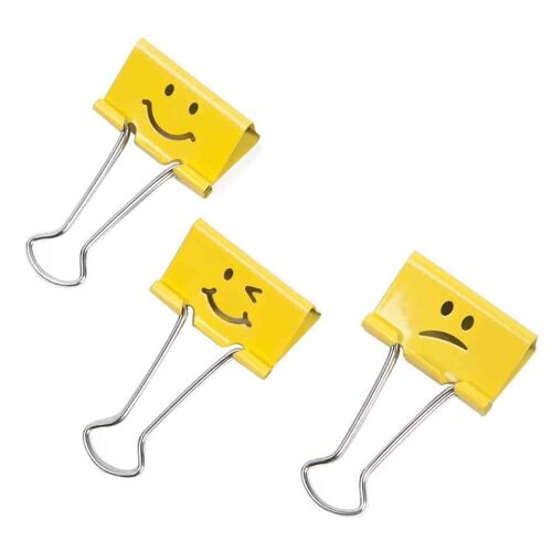 Rapesco Lot De 20 Pince Double Clip (L)19 Mm Jaune, Emoji