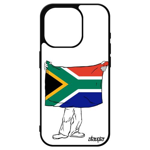 Coque Drapeau Afrique Du Sud Africain Pour Iphone 15 Pro Silicone Noir Foot Coupe Du Monde Republique Can Football Mobile Jo