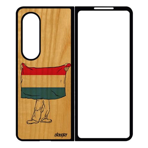 Coque Z Fold 4 Bois Silicone Drapeau Pays Bas Hollande Hollandais Rigide Antichoc Portable Telephone Coupe Du Monde Samsung Galaxy
