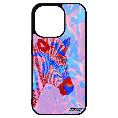 Coque Pour Iphone 15 Pro Silicone Zebre Noir Et Blanc Africain Tribal Bumper Azteque Animaux Ethnique Multicolore Smartphone