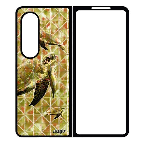 Coque Tortue Galaxy Z Fold 4 Silicone Geometrie Case Animal Telephone Animaux Reptile Sam. Graphique Antichoc Design Bumper Samsung