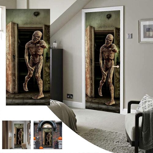 Bonbons D'halloween Halloween Horreur Fantôme Porte Autocollants Vitrine Autocollants Vacances Fête Rénovation Porte En Bois Stickers Muraux