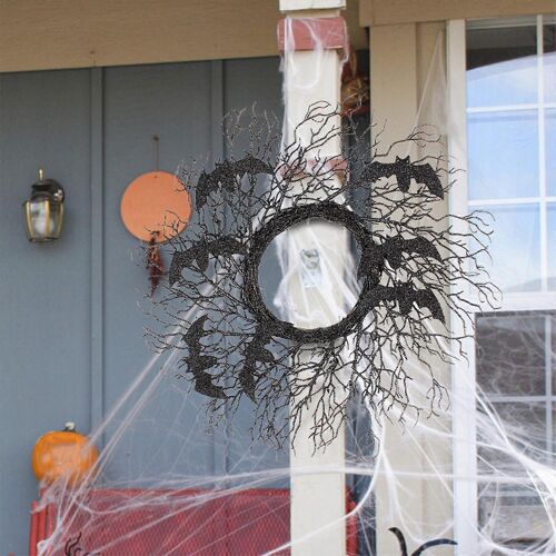 Décor D'halloween, Décoration Noire, Couronne D'halloween, Couronne D'halloween, Couronne De Porte D'entrée Pour L'intérieur, L'extérieur, La Maison, La Couronne De Fête, Produ