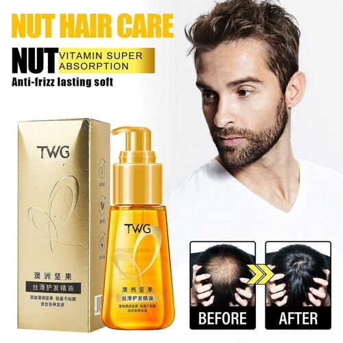Coffret De Soins Capillaires Huile De Soins Capillaires À La Noix De Macadamia 70ml, Les Femmes Améliorent L¿Évitement Des Cheveux - Frisottis Parfums Doux Durables Huile De Soins Capillaires 