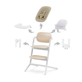 Pack Chaise Lemo 4 En 1 (Chaise + Transat + Babyset + Plateau Repas) - Sand White - Cybex Gold
