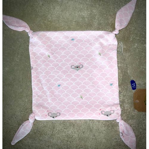 Doudou Koala Rose Blanc Plat Casino Oeko-Tex Coton Recyclé Peluche Sincère Jouet Naissance Bébé 