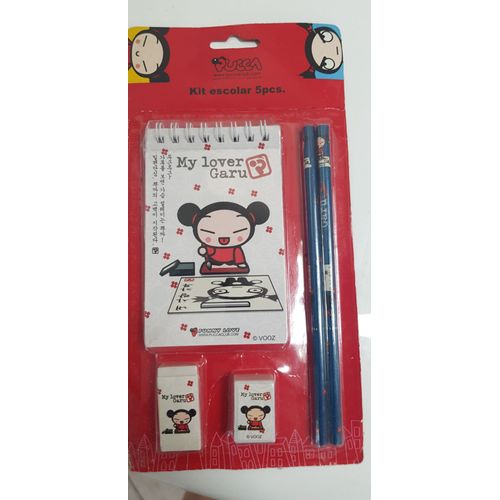 Rentrée Scolaire / Kit De 5 Pièces / Carnet / Gomme / Taille Crayon / 2 Crayons De Papier / Pucca