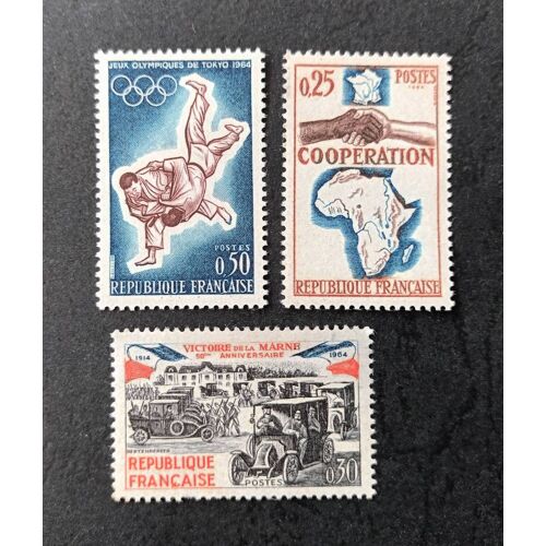 Timbre France Neuf 1964 , Y&t N 1428 , 1429 , 1432 , Non Oblitérés  , Très Bon État  .