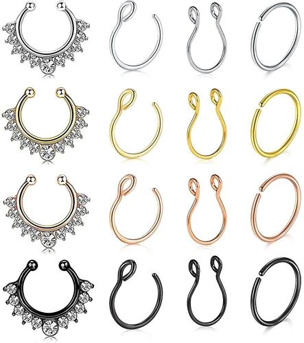Couleurs Mixtes Septum Piercing Surgical Steel Fake Nose Piercing Lip Piercing