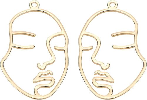 10pcs Acsergery Gift 18k Plaqué Or Hollow Face Pendentif Longue Durée Laiton