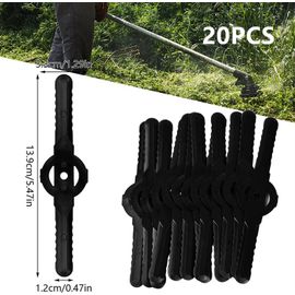 20 X Lames De Coupe-Herbe en Plastique, Debroussailleuse Electrique Lame De Rechange Débroussailleuse À Batterie