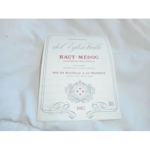 Etiquette Vin / Haut-Medoc / Château De L'eglise Vieille / 1985