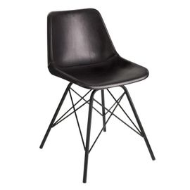 Paris Prix - Chaise Design Cuir & Métal "Tolbia" 79cm Noir