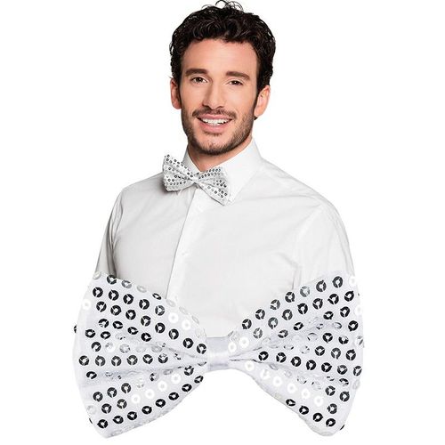 N¿Ud Papillon Argenté Paillettes Adulte