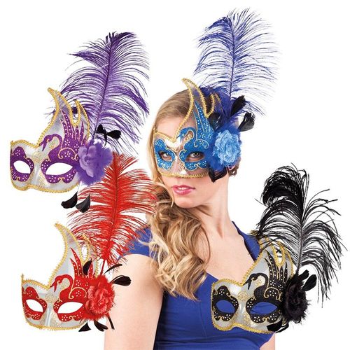 1 Loup Vénitien Cygne Et Plume Adulte