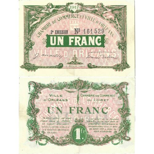 France - Billet - Chambre De Commerce De Orleans - Un Franc - 1917 - Jp.097.17 - 15-142