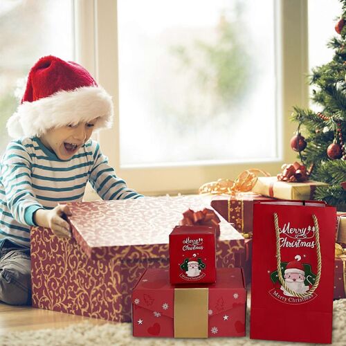 arbre de Noël pop-up avec des lumières Boîte cadeau Boîte surprise Joyeux NoëlCréation du cadeau le plus surprenant, enveloppe rouge rebondissante boîte-cadeau romantique